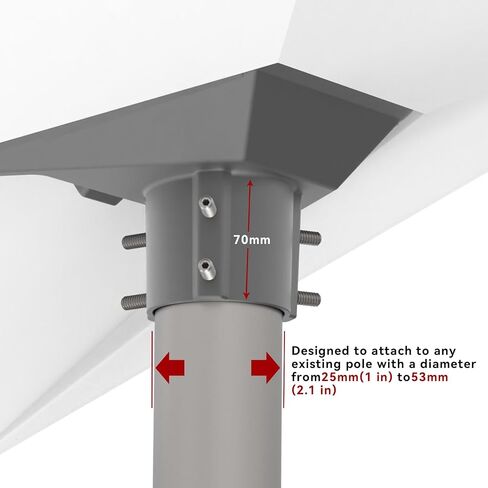Starlink Gen 3 Pipe Adapter,Starlink Pole Mount,Starlink Mounting Kit,Starlink V3 Mount Plate Roof Mount for Starlink Standard Dish,Starlink Internet Satellite Kit Accessories,Easy to Install in Saudi Arabia