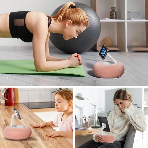 SupeDesk Magnetic Phone Pillow Stand, Phone Holder for Bed,Lap,Desk, Cozy Pillow Stand with Snack Bowl and 2 Magnetic Rings, Compatible with 3.5-7" iPhone,E-Reader, Kindle, Pink in Kuwait