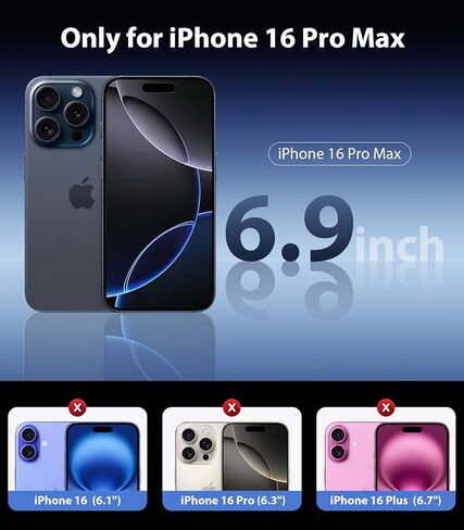 حافظة Mkeke لهاتف iPhone 16 Pro Max شفافة [غير صفراء] [حماية من السقوط من الدرجة العسكرية] حافظة شفافة مضادة للصدمات لهاتف iPhone 16 Pro Max حافظة ممتصة للصدمات لهاتف Apple 6.9 بوصة 2024 in Kuwait