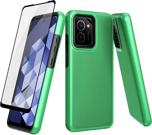Ailiber for HMD Vibe TA-1590 Case, with Screen Protector, Dual Layer Shockproof Protective, Silicone Bumper Non Slip Back, Heavy Duty Rugged Cell Phone Cover for HMD Vibe N159V-Green in Saudi Arabia