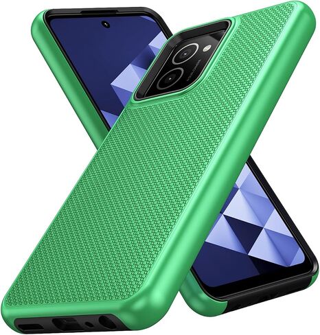 Ailiber for HMD Vibe TA-1590 Case, with Screen Protector, Dual Layer Shockproof Protective, Silicone Bumper Non Slip Back, Heavy Duty Rugged Cell Phone Cover for HMD Vibe N159V-Green in Saudi Arabia