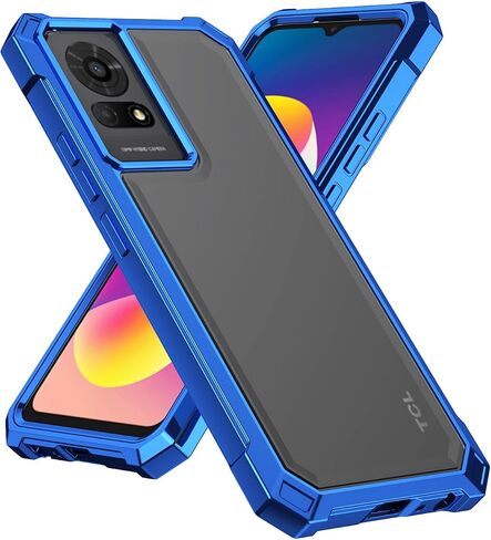 Ailiber for TCL K24 T434D Cell Phone Case, with Screen Protector, Dual Layer Shockproof Bumper, Clear Transparent Anti Yellowing, Slim [Scratch-Resistant] Cover for TCL K24-Blue in Saudi Arabia