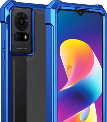 Ailiber for TCL K24 T434D Cell Phone Case, with Screen Protector, Dual Layer Shockproof Bumper, Clear Transparent Anti Yellowing, Slim [Scratch-Resistant] Cover for TCL K24-Blue in Saudi Arabia