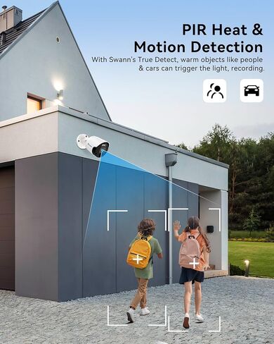 نظام أمان Swann Camera 4K Ultra HD - 8 قنوات NVR، 2 تيرابايت HDD، 4 كاميرات رصاصة، رؤية ليلية، تنبيهات ذكية، IP66 مقاوم للطقس - حل مراقبة كامل للمنزل والأعمال in Kuwait