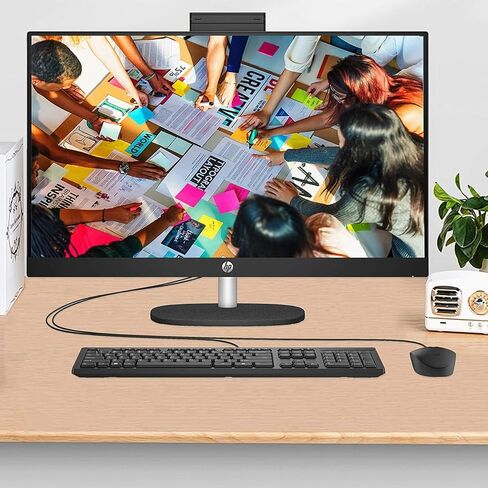 كمبيوتر HP Newest Business 27 الكل في واحد، شاشة 27 بوصة FHD، Intel Core i7-1355U، ذاكرة الوصول العشوائي 64 جيجابايت، 1 تيرابايت PCIe SSD، كاميرا تعمل بالأشعة تحت الحمراء، لوحة مفاتيح سلكية وماوس، HDMI، RJ-45، Wi-Fi 6، بلوتوث، Windows 11 برو، أسود in Saudi Arabia