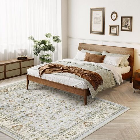 5x7 Bathroom Rugs, Boho Area Rugs Machine Washable for Living Room Bedroom, Non Slip Water Repellent Floor Carpet, Vintage Rug for Entryway Bedroom Kitchen Dining, Yellow in Saudi Arabia