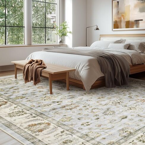 5x7 Bathroom Rugs, Boho Area Rugs Machine Washable for Living Room Bedroom, Non Slip Water Repellent Floor Carpet, Vintage Rug for Entryway Bedroom Kitchen Dining, Yellow in Saudi Arabia
