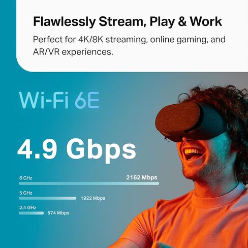 نظام TP-Link Deco AXE4900 ثلاثي الموجات WiFi 6E Mesh WiFi (Deco XE70 Pro) | منافذ 2.5G WAN/LAN | واي فاي بسرعة 4.9 جيجابت في الثانية | 7,200 قدم مربع. تغطية قدم | قم بتوصيل ما يصل إلى 200 جهاز | نطاق 6 جيجا هرتز الجديد | 3 عبوات | إصدار 2024 in Saudi Arabia