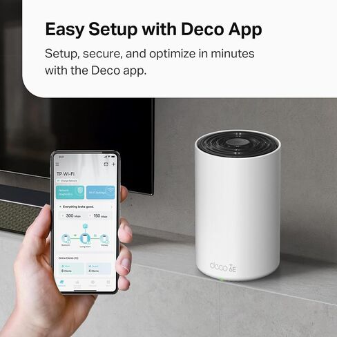 نظام TP-Link Deco AXE4900 ثلاثي الموجات WiFi 6E Mesh WiFi (Deco XE70 Pro) | منافذ 2.5G WAN/LAN | واي فاي بسرعة 4.9 جيجابت في الثانية | 7,200 قدم مربع. تغطية قدم | قم بتوصيل ما يصل إلى 200 جهاز | نطاق 6 جيجا هرتز الجديد | 3 عبوات | إصدار 2024 in Saudi Arabia