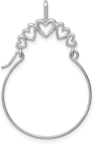 JewelryWeb - قلادة حامل حلية على شكل قلب من الذهب الأصفر أو الأبيض أو الوردي عيار 14 قيراط - قلادة حامل حلقة للنساء - هدايا للأم والجدة - هدية عيد الأم in Kuwait