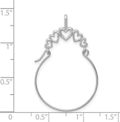 JewelryWeb - قلادة حامل حلية على شكل قلب من الذهب الأصفر أو الأبيض أو الوردي عيار 14 قيراط - قلادة حامل حلقة للنساء - هدايا للأم والجدة - هدية عيد الأم in Kuwait
