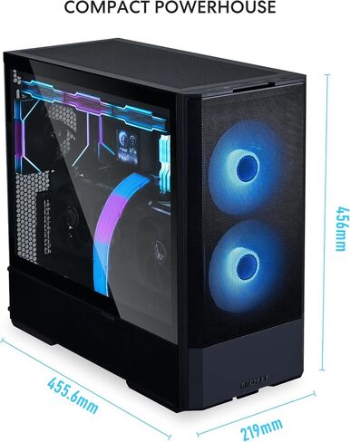 حافظة كمبيوتر LIAN LI LANCOOL 207 ATX، حافظة كمبيوتر ألعاب RGB، هيكل برجي مزود بألواح شبكية محسنة لتدفق الهواء مع 2x140 مم ARGB، مراوح PWM 2x120 مم مثبتة مسبقًا، منفذ USB من النوع C، لوحة جانبية من الزجاج المقسى (أسود) in Saudi Arabia