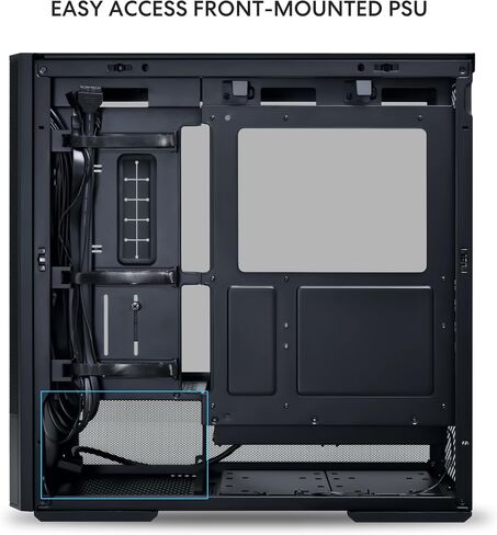 حافظة كمبيوتر LIAN LI LANCOOL 207 ATX، حافظة كمبيوتر ألعاب RGB، هيكل برجي مزود بألواح شبكية محسنة لتدفق الهواء مع 2x140 مم ARGB، مراوح PWM 2x120 مم مثبتة مسبقًا، منفذ USB من النوع C، لوحة جانبية من الزجاج المقسى (أسود) in Saudi Arabia