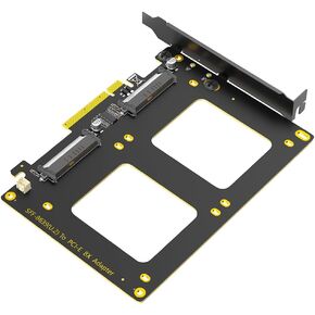 محول U.2 SSD مزدوج إلى PCIe 4.0 X8، يدعم 2 x U.2 SSD أو Soft Raid، بدون وظيفة مقسم PCI-e (يلزم وجود لوحة أم PCIe Bifurcation)