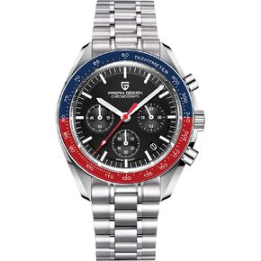 Pagani Design 1701 Mens Quartz Watch Casual Stainless Steel Dial 40mm Analog Automatic Watch 100M Water Resistant Chronograph Mirror Watch with Sapphire