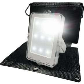 Praana Portable Light and Power Bank, with 7W Folding Solar Panel & Stand: Solar Power Bank, 5000mAh battery, Ultra-Bright LED Light – Patented Design, Perfect for Camping, Night Walks and Emergencies