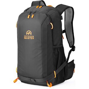OutdoorMaster Cycling Hiking Backpack, 35L Travel Backpack for Sport and Outdoor - Made from Recycled Materials - Black