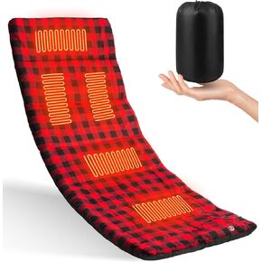 Heated Sleeping Bag Liner, 5 Heating Zones, Electirc Sleeping Bag Heater for Cold Weather Camping Backpacking or Hiking, Multi USB Power Supported (Battery NOT Included)