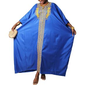 TIDOIRSA Loose African Dresses for Women,Hot Drilling Full Gown Embroidery Maxi Dress in Saudi Arabia