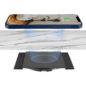 UUMAO 8-30MM Magnetic Invisible Wireless Charger, Under Desk QI 15W Furniture Wireless Charging Pad for Magsafe iPhone14/13/12 (with PD Adapter/Magsafe Desk Sticker Coil Included)