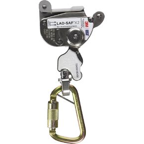 3M DBI-SALA 6160030 Lad-Saf Sleeve with Carabiner, Cam and Inertial Locking Fits 3/8"" and 5/16"" Diameter, Silver