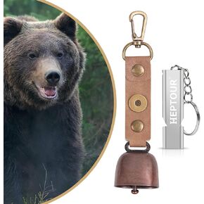 Loud Bear Bells with Emergency Whistle Set for Hikers, Bear Bell with Magnetic Silencer, Emergency Whistle for Survival/Hiking/Fishing/Boating/Camping/Climbing