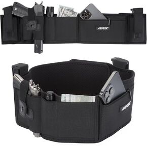 AGPTEK Belly Band Holster for Concealed Carry Holster with Zip Pocket & Removable Pouches – Adjustable for Adult, Fits Most Pistols and Revolvers, Perfect for Everyday Use, Outdoor Activities
