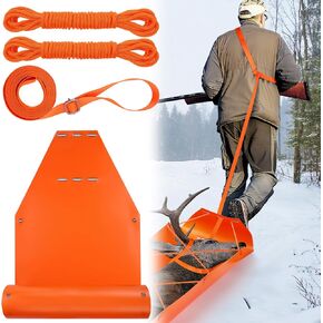 Thickened Deer Drag Sled for Hunting - Tear-Resistant Heavy Duty Game Glide Carry Cart & 13ft Harness Dragging Strap & 16.4ft Long Rope, Multi-Purpose Ice Fishing Wood Pulling Hauler Gear Accessories in Kuwait