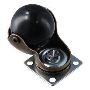 4Pcs 1.5/2" Ball Caster Wheels, Swivel Plate Ball Casters, Vintage Furniture Wheels, Brass Castor for Antique Furniture, Table Dresser Cabinet(1.5inch with Brake)