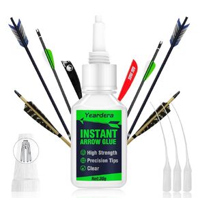 Arrow Adhesive, 1oz Fast Curing Fletching Glue, Insert Glue for Carbon Arrows for Arrow Fletching, Arrow Inserts, Vanes, Feathers(30 gm)