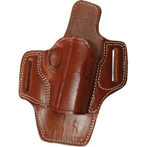 Handmade Leather OWB Carry Two Slot Gun Open Top and Bottom Protected Barrel Holster Compatible with Red Dot