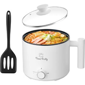 Food Party Hot Pot Electric Pot for Cooking Ramen Cooker 1.8L College Dorm Room Essentials Mini Hotpot Shabu Shabu Pot 110V Noodle Cooker Non Stick