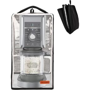 Clear Dust Cover Compatible with Ninja CREAMi NC501, NC301, NC299AMZ, Ice Cream Machine Dust Cover with Hanging Strap Fits for Ninja Ice Cream Maker Machine, Black