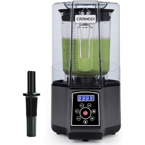 CRANDDI Smart Commercial Blender Digital Touch Screen with Removable Cover, 80oz Capacity, 3 Pre-Set Program with Smoothie, Juice, Cleaning and More, 1500W, 120V, K85TS (Grey)