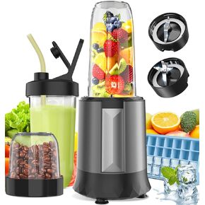 Smoothie Blender, 1300 W Upgraded Compact Personal Blender for Shakes and Smoothies, Juice, Frozen Drinks, Sauces & More, Smoothies Maker with 2 * 32 Oz To-Go Cups, 2*Spout-Lids