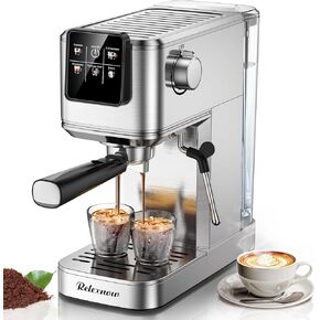 Espresso Machine,20 Bar Cold Brew Espresso Maker with Milk Frother Steam Wand,Stainless Steel Espresso Coffee Machine with 41oz Removable Water Tank for Cappuccino, Latte