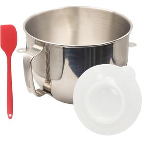 6 Quart Stainless Steel Mixer Bowl for KitchenAid, with Handle, Fits for KV25, KP25, KG25, KP26, KL26, KF26, KSM55/60/70, KT2651, KD2661, Dishwasher Safe