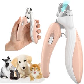 Cat Dog Pet Nail Clippers with Light, Llluminates Cat Dog Nails Or Bloodline, Safety Pet Nail Clipper for Dogs, Cats, Rabbits, Sharp, No Nail Splitting(Blue)