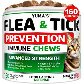 Flea and Tick Prevention for Dogs Chewables - 170 Treats - Natural Dog Flea and Tick Treatment Chewable Supplement - Oral Pills - All Breeds & Ages - Soft Chews - Made in USA