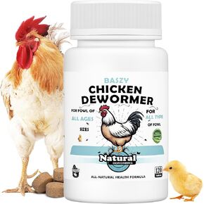 Chicken Dewormer - 120 Tablets All-Natural Formula, US-Made Chicken Dewormer Supplies For All Ages and Sizes to Relieve and Prevent Worms in Laying Hens, Chicks, Roosters, Turkeys, and Other Poultry