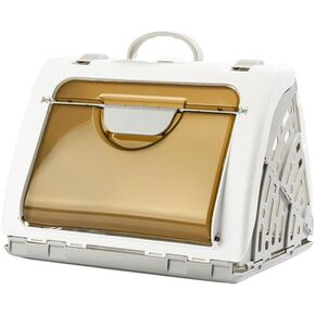 Small Cat Carrier Hard Up to 25 lbs, Plastic Travel Carrier for Cats 17" Lx14 Wx15 H, Pet Carrier for Mini Dogs Chihuahua, Small Animal Carrier, Rabbit Carrier, Guinea Pig Carrier, White