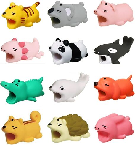 Phone Charger Cable Protector Animals - 12 USB Charger Cord Protector for iPhone, iPad, Android, Samsung, Animal Charging Cable Savers in Saudi Arabia