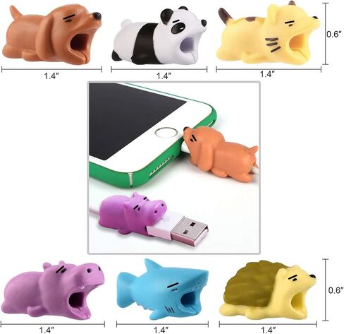 Phone Charger Cable Protector Animals - 12 USB Charger Cord Protector for iPhone, iPad, Android, Samsung, Animal Charging Cable Savers in Saudi Arabia