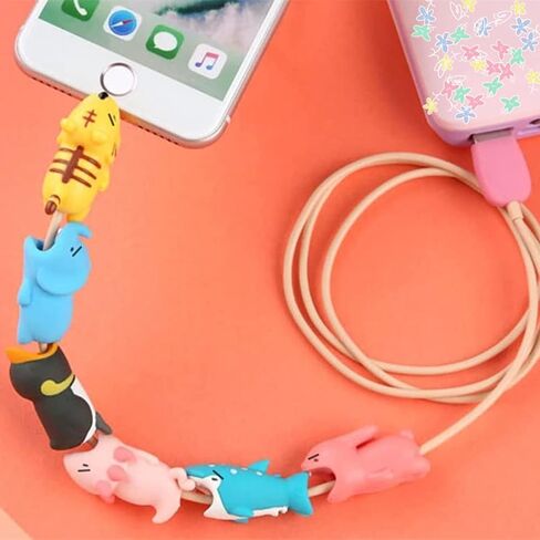 Phone Charger Cable Protector Animals - 12 USB Charger Cord Protector for iPhone, iPad, Android, Samsung, Animal Charging Cable Savers in Saudi Arabia