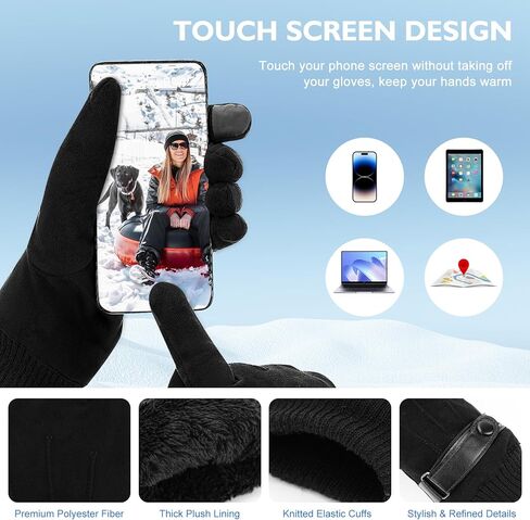 قفازات USB ساخنة للرجال والنساء، قفازات تدفئة شتوية دافئة لتدفئة اليدين بالكامل مع 3 درجات حرارة قابلة للتعديل، قفازات حرارية تعمل باللمس الكهربائية، قفازات كتابة للكمبيوتر المحمول قابلة للغسل (أسود) in Kuwait