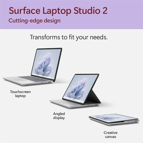 Microsoft Surface Laptop Studio 2 14.4" Touchscreen Convertible (Floating Slider) 2 in 1 Notebook - Intel Core i7 - Intel Evo Platform - 32 GB - 1 TB SSD - English, French Keyboard - Platinum in Saudi Arabia