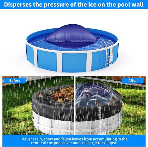 Pool Pillow for for Above Ground Pools, 8x8 Ft Pool Air Pillow for Closing Winter Pool Winterizing Kit for Ground Pool, 0.5mm PVC Material, 2X 16.5Ft Rope (Blue) in Saudi Arabia