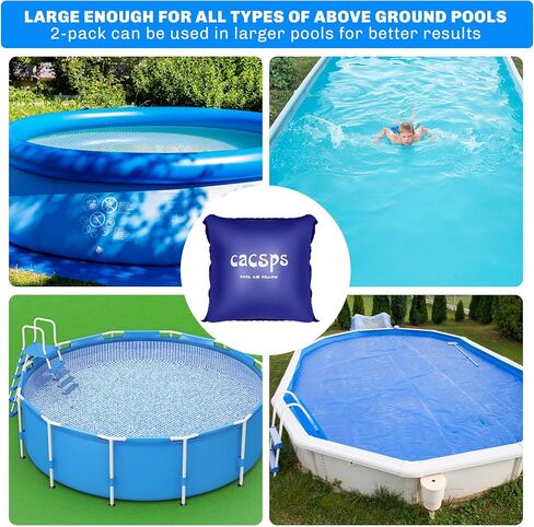 Pool Pillow for for Above Ground Pools, 8x8 Ft Pool Air Pillow for Closing Winter Pool Winterizing Kit for Ground Pool, 0.5mm PVC Material, 2X 16.5Ft Rope (Blue) in Saudi Arabia