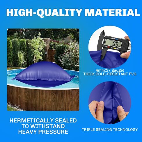 Pool Pillow for for Above Ground Pools, 8x8 Ft Pool Air Pillow for Closing Winter Pool Winterizing Kit for Ground Pool, 0.5mm PVC Material, 2X 16.5Ft Rope (Blue) in Saudi Arabia