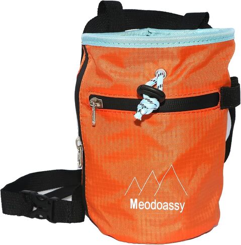 Chalk Bag for Rock Climbing,Climbing Climbers Chalk Bags for Bouldering with 2 Large Zipper Storage Pockets, Gym Chalk Bag for Weightlifting, Rock Climbing Gear in Saudi Arabia